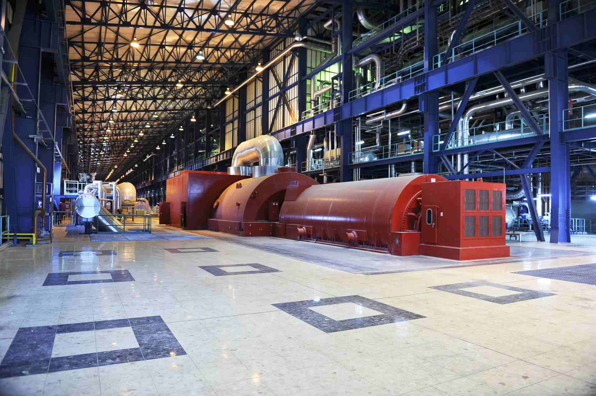 Power plant's turbine room